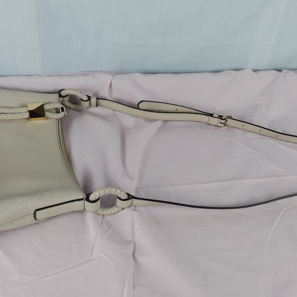 Michael Kors Lexington Crossbody Pebbled Cream Leather Large Purse Bag Fashion - Picture 10 of 16